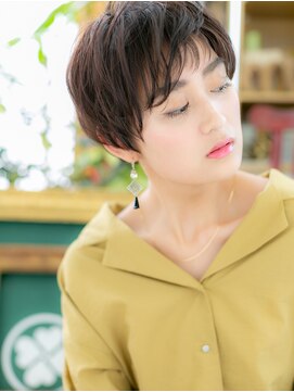 カバーヘア ブリス 川口(COVER HAIR bliss) ダークアッシュくせ毛風ウェットヘアショートA4川口20代30代40代