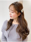大人ガーリー/ダークアッシュ/ミディアムレイヤー似合わせカット