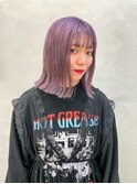 パープルカラー×ナチュラル外ハネボブ