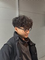 ガオプロデュースバイレボ(gao produced by revo)&nbsp;スペインカールプードルメンズパーマ欧米風前下がりマッシュ柏駅