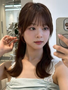 ノイ 銀座(noi) 顔周りレイヤーカットくびれヘアミルクティーベージュカラー韓国