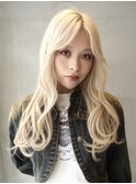 ダブルカラーミルクティーベージュピンクベージュロングレイヤー