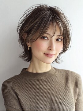 ハーツ 青山表参道店(Heart's) 白髪ぼかし脱白髪染め似合わせショートボブ40代50代60代