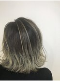ハイライト　バレイヤージュ　外ハネボブ
