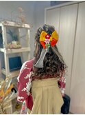 フワフワルーズハーフアップアレンジ