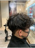 波巻きパーマ 刈り上げショート