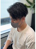 縦落ちツイストスパイラルパーマ/マッシュ/刈り上げ/メンズヘア
