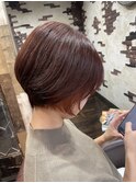 ピンク&オレンジのハンサムショート