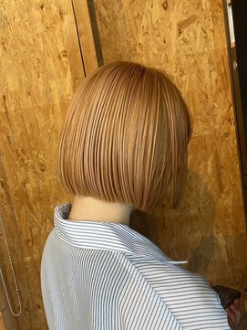 アフターニュース 新潟(afternews) ボブ/オレンジミルクティーベージュ/ブリーチ/ダブルカラー/駅南