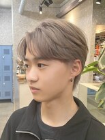 サンク 原宿 表参道(cinq)&nbsp;韓国風メンズミルクティーベージュダブルカラーハイトーンカラー