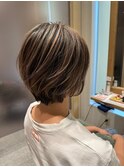 30代40代50代ハンサムショート/ハイライトカラー