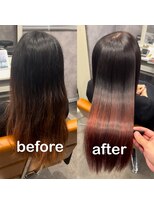 ナナシ(nanac)&nbsp;ブリーチ毛＋髪質改善縮毛矯正