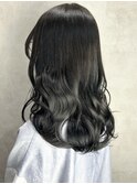 アッシュグレー/暗髪/髪質補修カラー