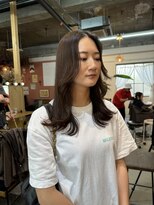 チャプター 問屋町(chapter)&nbsp;ブリーチなしミルクティーベージュ顔周りレイヤーカット韓国ヘア