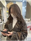 ブラウンベージュ×韓国風カット