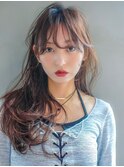美髪顔周りレイヤー韓国ヘアロング_39879