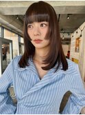 【阿形】姫カットレイヤーシャギーレイヤーカットセミロング