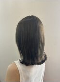 オリーブベージュ　透明感カラー　ブリーチなしダブルカラー