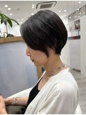 30代40代暗髪ショート◎髪質改善ストレートで艶めく美髪 