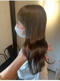 オリーブグレージュ/清楚な巻き髪スタイル【長津田/髪質改善】