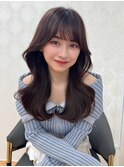 黒髪/ボブルフ/ネビージュ/小顔/ワンレン/レイヤー/韓国風