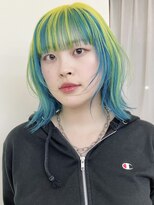モリオフロムロンドン 原宿本店(morio from London) 【morio原宿】ツートーンカラーミディアムウルフ