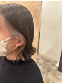 切りっぱなしボブ×インナーカラー