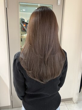 キャンバス バイ ネオリーブ 横浜西口(Canvas by neo.) 簡単ワンカール韓国ストレートヘア　アッシュブラウン【横浜】