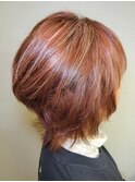 ショートレイヤーウルフ×イノアカラー×ハイライト