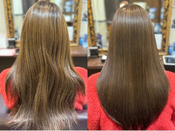 ヘアーズロー(hair's LOWE)の写真/【周りと差がつく美髪に】新感覚！≪高濃度水素髪質改善ストレート≫で毛先までなめらか&柔らかい手触りに