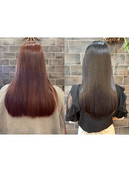 幅広い癖に対応*ダメージレス×自然なストレートで艶感たっぷりの艶髪に[越谷/髪質改善/縮毛矯正/学割U24]