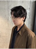 大人のセンターパート/ニュアンスパーマ/センターパート/fade