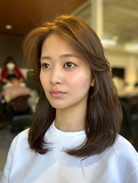 ディフィーノ 赤坂(DIFINO) レイヤーカット/ミディアム/ワンカール/ブラウンベージュ