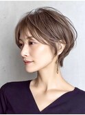 40代50代60代/脱白髪染め白髪ぼかしハイライト/大人ショート