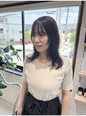ハッシュカット×ダークグレージュ