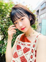 メーヴェ(Mowen) mowen 南堀江　ミニボブ×ナチュラルベージュ×シースルバング