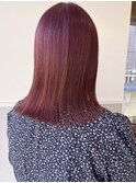 ブリーチなしWカラー/ボルドー/切りっぱなし/ピンク/