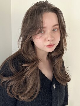 ディッセンバー 神宮前(December) ミルクティーベージュ/顔まわりレイヤー/ボブ