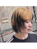 10代20代30代/ルーツカラー/レイヤーボブ/個性的/デザインカラー