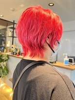 エヌプラスリタ 近鉄八尾(N+lita)&nbsp;韓国風レッド 似合わせ小顔ショート ミディアムウルフ 髪質改善