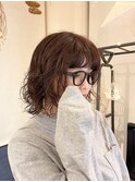 ボブパーマ×チェリーレッド