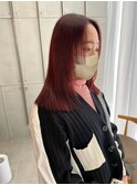 深みワインレッドカラー×姫カット×レイヤー