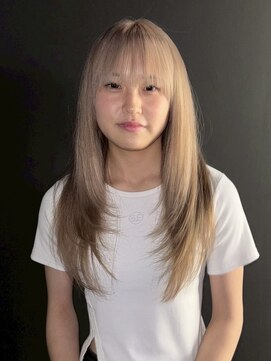 エゴ 池袋(EGO) レイヤーカット　ミルクティーベージュ　ロングウルフ