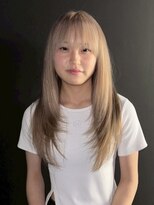 エゴ 池袋(EGO) レイヤーカット ミルクティーベージュ ロングウルフ