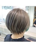ひし形小顔丸みショート　荻原圭介