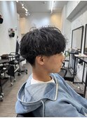 刈り上げマッシュ×無造作パーマ×緩めツイスパ