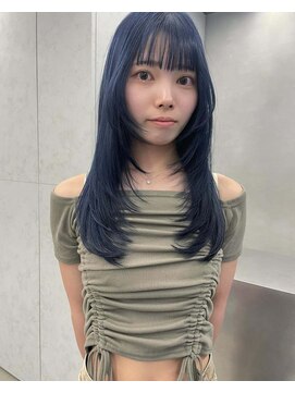 オーセン(Authen.) ネイビーカラー ロングレイヤー