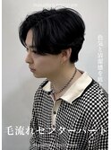 毛流れニュアンスルーズカルマセンターパート赤羽メンズパーマ