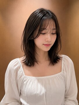 サボ 栄店(sabo) ブリーチなしダークグレージュ × 顔まわりレイヤー