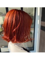 サラジュ 西宮北口店(SARAJU) ■派手髪オレンジカラー/ハイトーン【村上 陽菜】